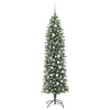 Vidaxx künstlicher schlanker Weihnachtsbaum mit 300 LED grün und weiß 210 cm