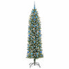Vidaxx künstlicher schlanker Weihnachtsbaum mit 300 LED grün und weiß 210 cm