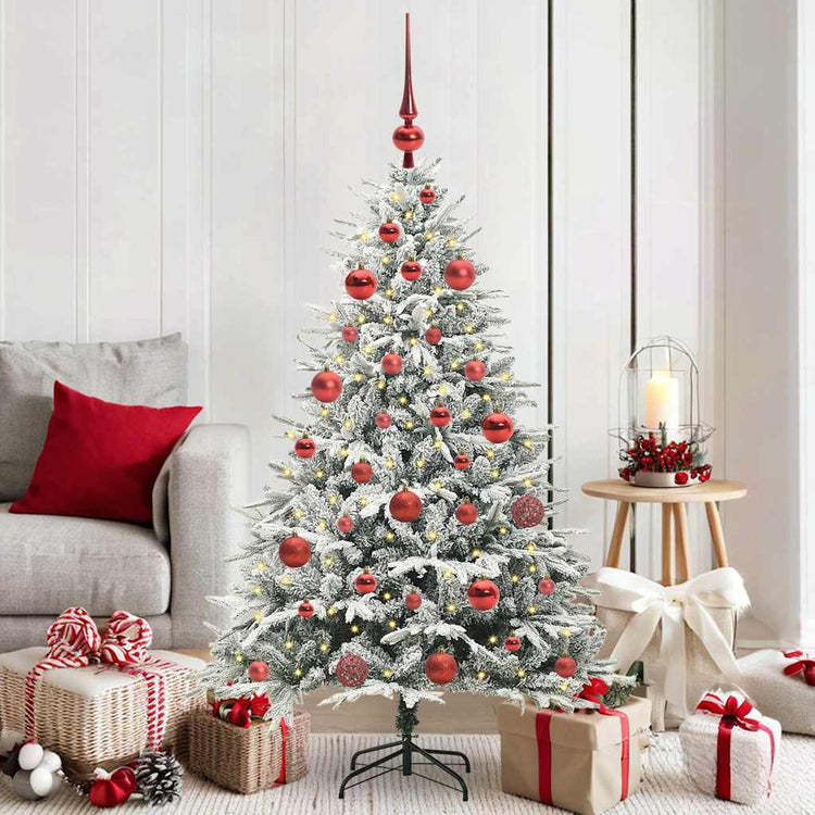VidaXL künstlicher beleuchteter Weihnachtsbaum mit Kugelset Grün 150 cm