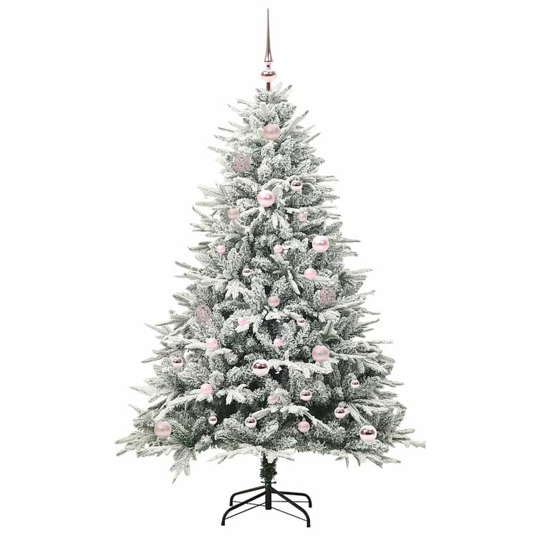 VidaXL künstlicher beleuchteter Weihnachtsbaum mit Kugelset Grün 150 cm