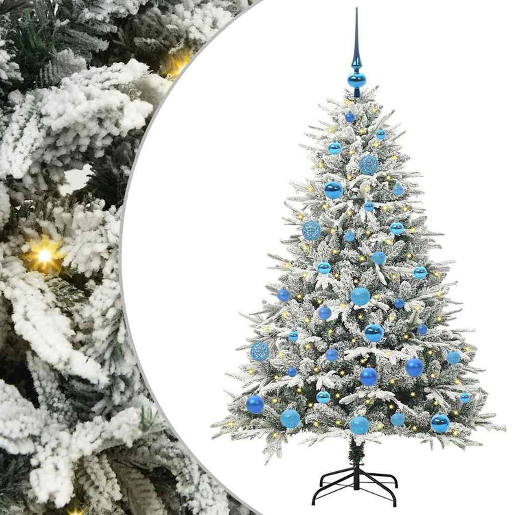 VidaXL künstlicher beleuchteter Weihnachtsbaum mit Kugelset Grün 150 cm