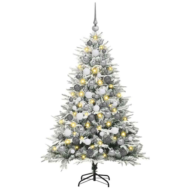 VidaXL künstlicher beleuchteter Weihnachtsbaum mit Kugelset Grün 180 cm