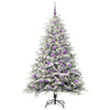 VidaXL künstlicher beleuchteter Weihnachtsbaum mit Kugelset Grün 180 cm
