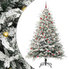 VidaXL künstlicher beleuchteter Weihnachtsbaum mit Kugelset Grün 210 cm