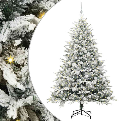 VidaXL künstlicher beleuchteter Weihnachtsbaum mit Kugelset grün 210 cm