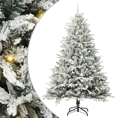 VidaXL künstlicher beleuchteter Weihnachtsbaum mit Kugelset grün 210 cm