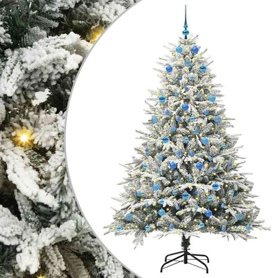 VidaXL künstlicher beleuchteter Weihnachtsbaum mit Kugelset grün 210 cm