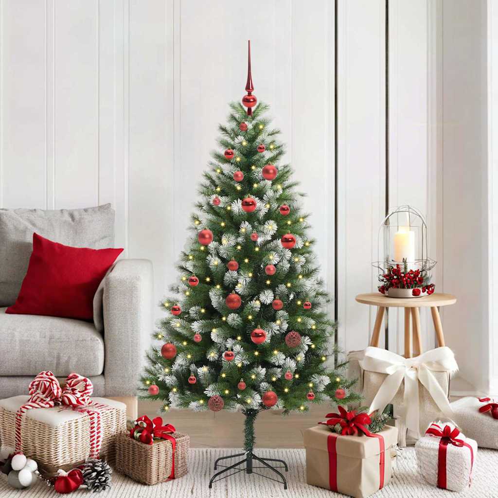 Künstlicher aufklappbarer Weihnachtsbaum von Vidaxl mit Schnee bedeckt, 150 cm