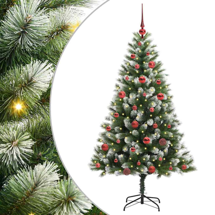 Künstlicher aufklappbarer Weihnachtsbaum von Vidaxl mit Schnee bedeckt, 150 cm