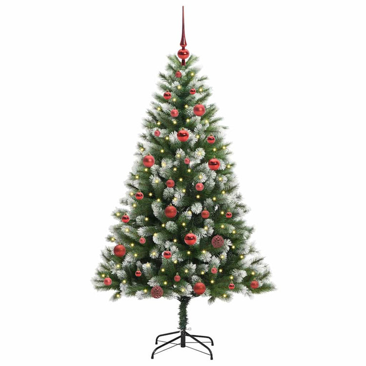 Künstlicher aufklappbarer Weihnachtsbaum von Vidaxl mit Schnee bedeckt, 150 cm