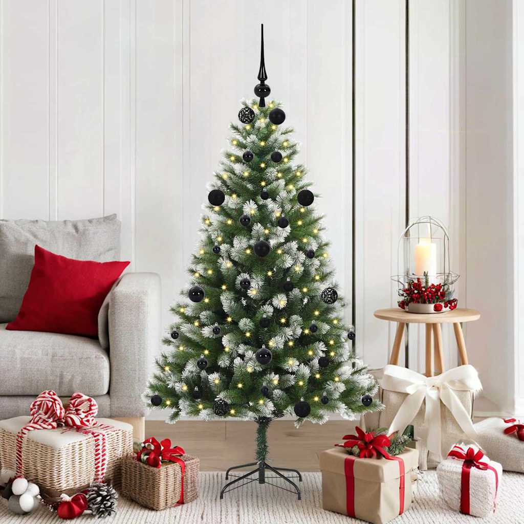 Künstlicher aufklappbarer Weihnachtsbaum von Vidaxl mit Schnee bedeckt, 150 cm