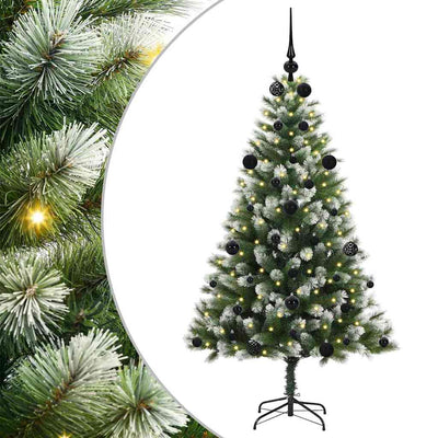 Künstlicher aufklappbarer Weihnachtsbaum von Vidaxl mit Schnee bedeckt, 150 cm
