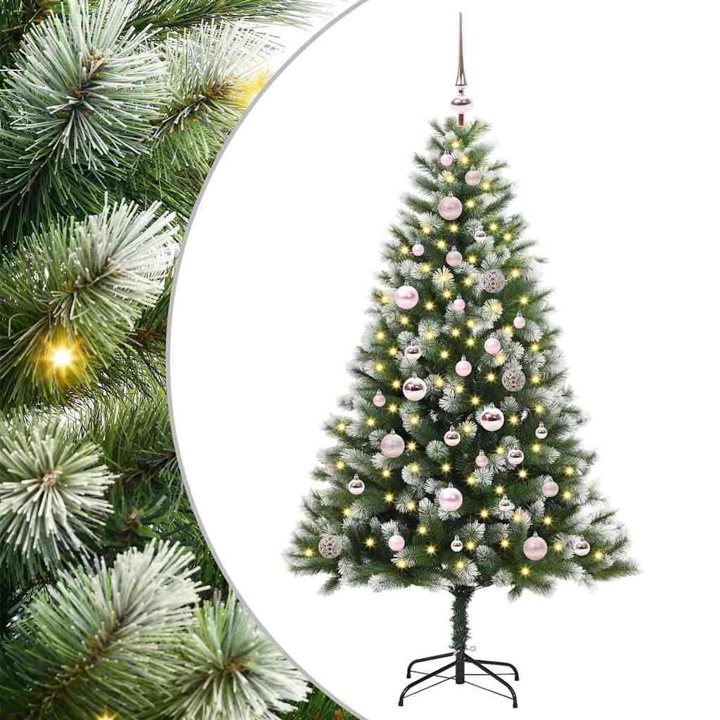 Künstlicher aufklappbarer Weihnachtsbaum von Vidaxl mit Schnee bedeckt, 150 cm