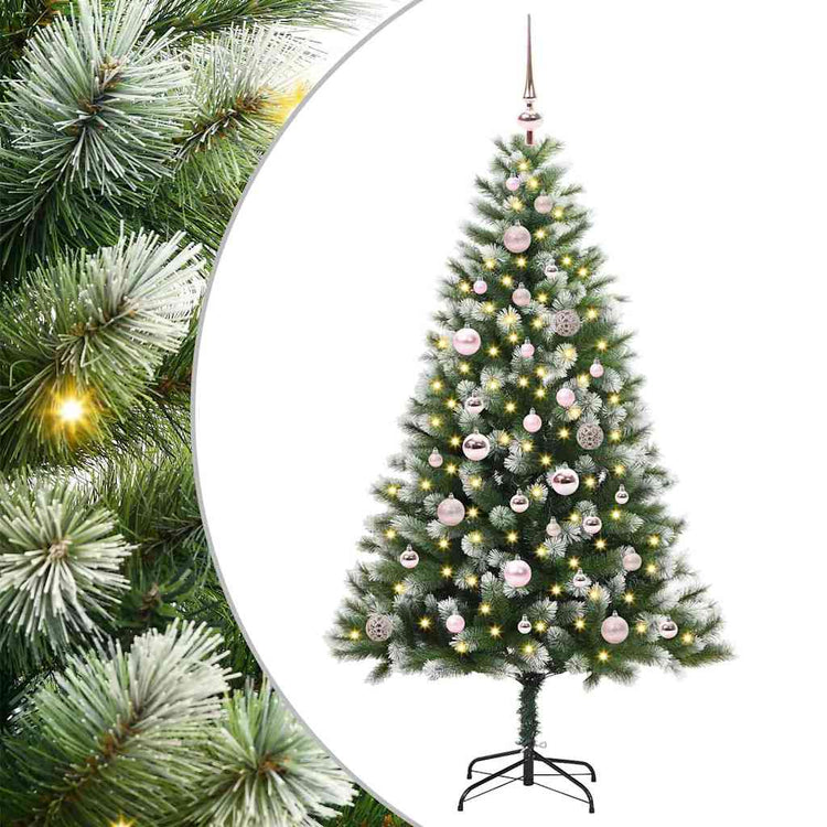 Künstlicher aufklappbarer Weihnachtsbaum von Vidaxl mit Schnee bedeckt, 150 cm