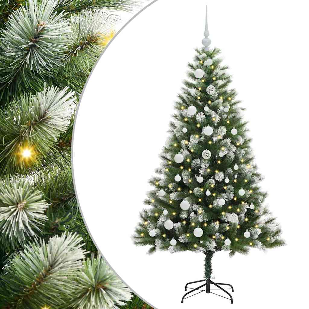 Künstlicher aufklappbarer Weihnachtsbaum von Vidaxl mit Schnee bedeckt, 150 cm