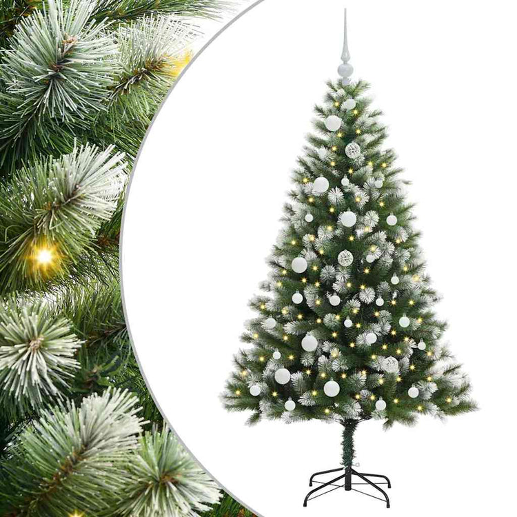 Künstlicher aufklappbarer Weihnachtsbaum von Vidaxl mit Schnee bedeckt, 150 cm