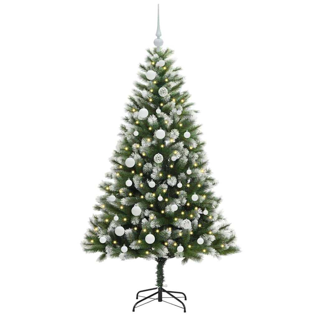 Künstlicher aufklappbarer Weihnachtsbaum von Vidaxl mit Schnee bedeckt, 150 cm