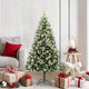 Künstlicher aufklappbarer Weihnachtsbaum von Vidaxl mit Schnee bedeckt, 150 cm