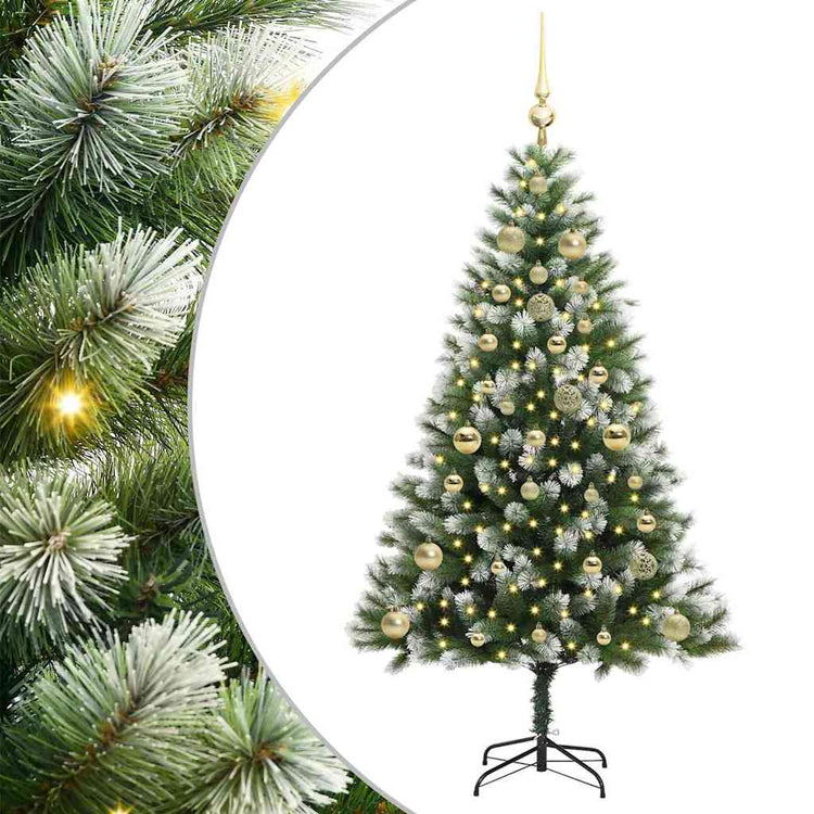 Künstlicher aufklappbarer Weihnachtsbaum von Vidaxl mit Schnee bedeckt, 150 cm