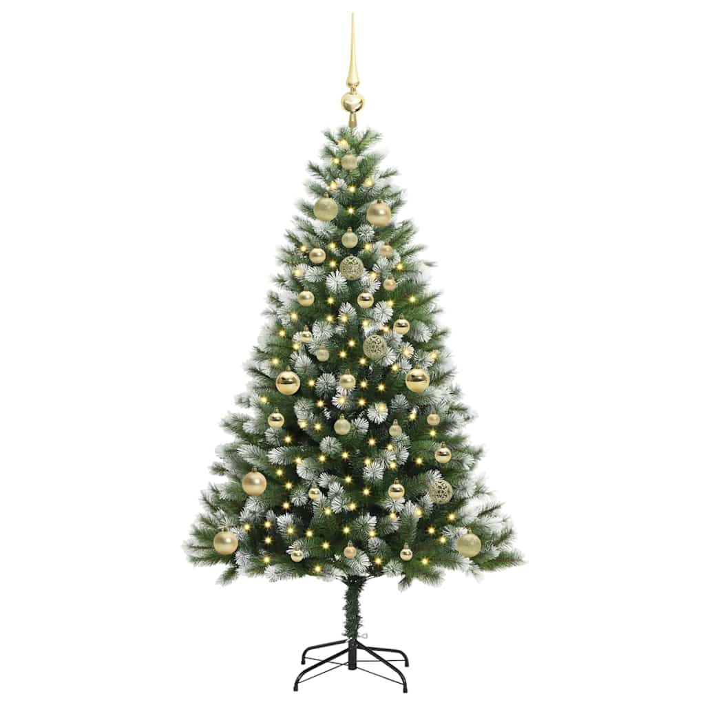 Künstlicher aufklappbarer Weihnachtsbaum von Vidaxl mit Schnee bedeckt, 150 cm