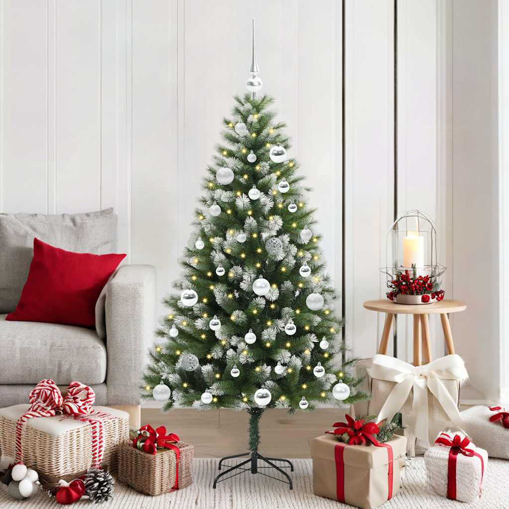 Künstlicher aufklappbarer Weihnachtsbaum von Vidaxl mit Schnee bedeckt, 150 cm
