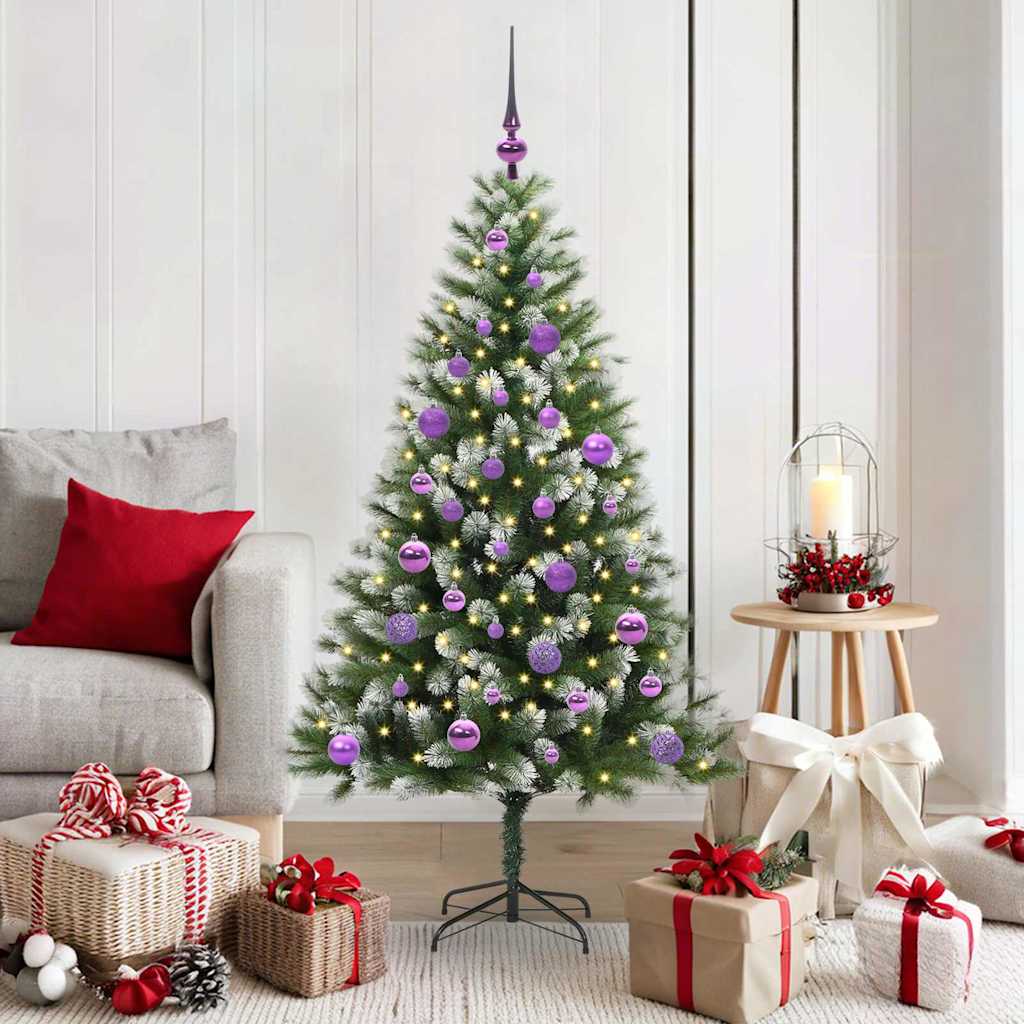 Künstlicher aufklappbarer Weihnachtsbaum von Vidaxl mit Schnee bedeckt, 150 cm
