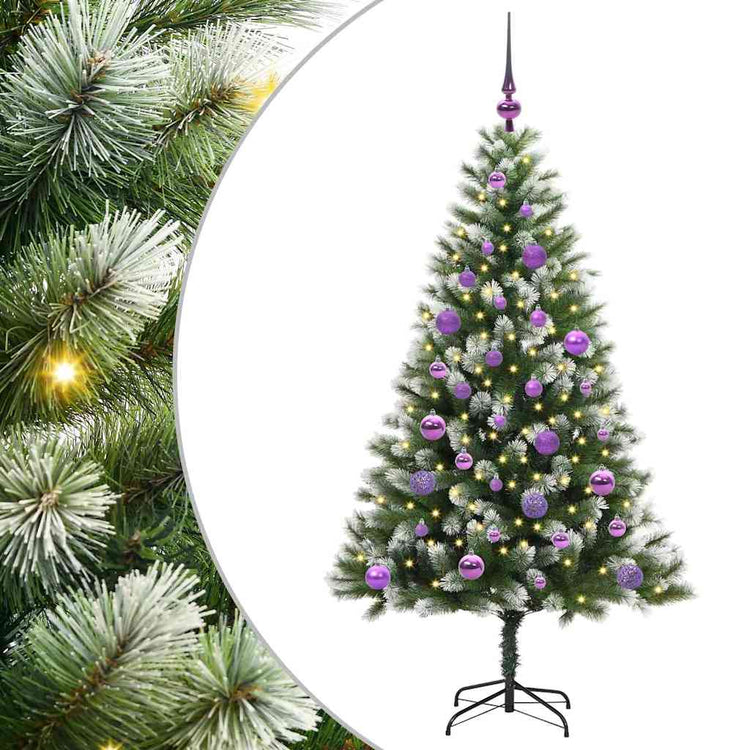 Künstlicher aufklappbarer Weihnachtsbaum von Vidaxl mit Schnee bedeckt, 150 cm