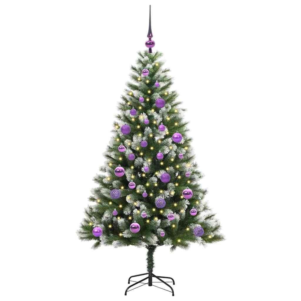Künstlicher aufklappbarer Weihnachtsbaum von Vidaxl mit Schnee bedeckt, 150 cm