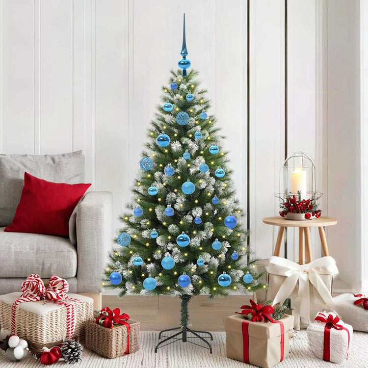 Künstlicher aufklappbarer Weihnachtsbaum von Vidaxl mit Schnee bedeckt, 150 cm