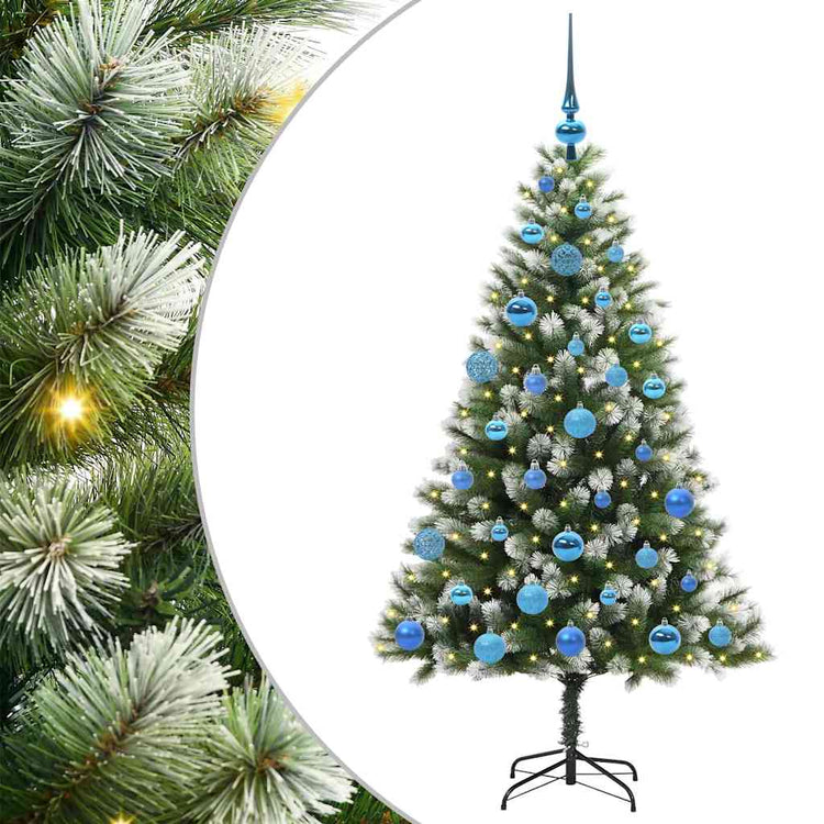 Künstlicher aufklappbarer Weihnachtsbaum von Vidaxl mit Schnee bedeckt, 150 cm