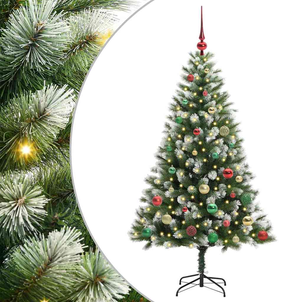 Künstlicher aufklappbarer Weihnachtsbaum von Vidaxl mit Schnee bedeckt, 150 cm