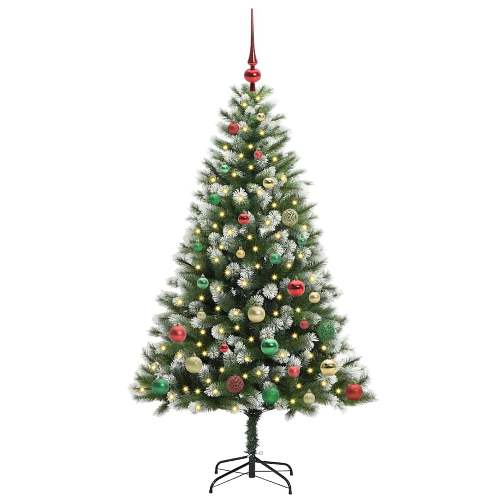 Künstlicher aufklappbarer Weihnachtsbaum von Vidaxl mit Schnee bedeckt, 150 cm