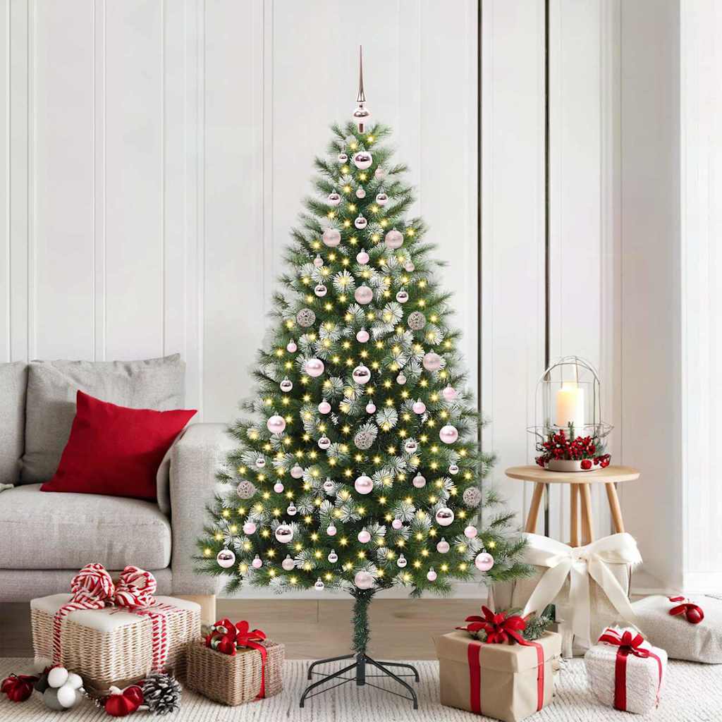 Vidaxl künstlicher aufklappbarer Weihnachtsbaum mit Schnee bedeckt 180 cm