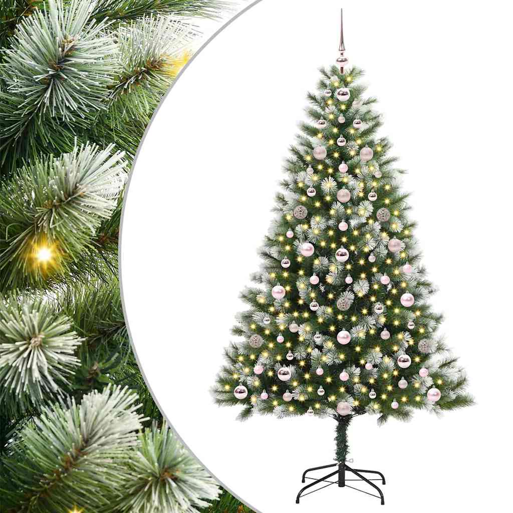 Vidaxl künstlicher aufklappbarer Weihnachtsbaum mit Schnee bedeckt 180 cm