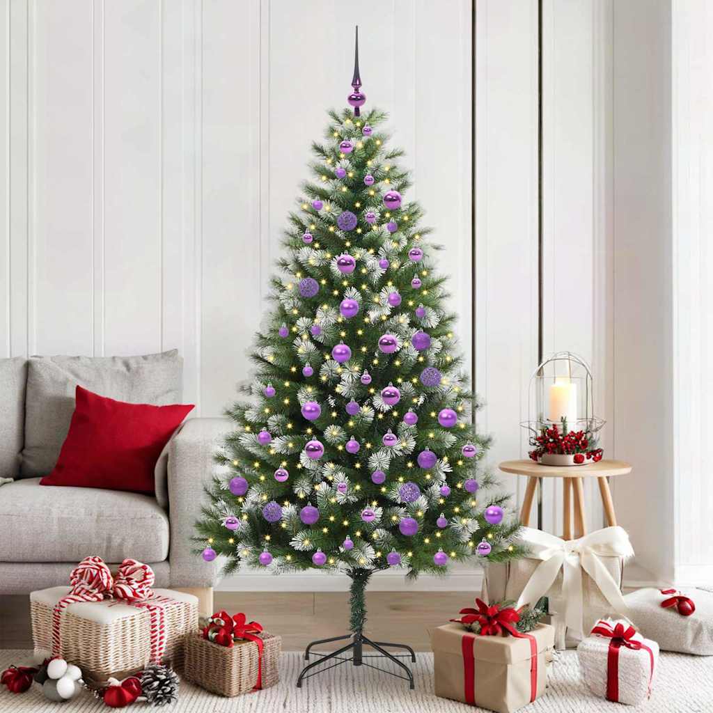 Vidaxl künstlicher aufklappbarer Weihnachtsbaum mit Schnee bedeckt 180 cm