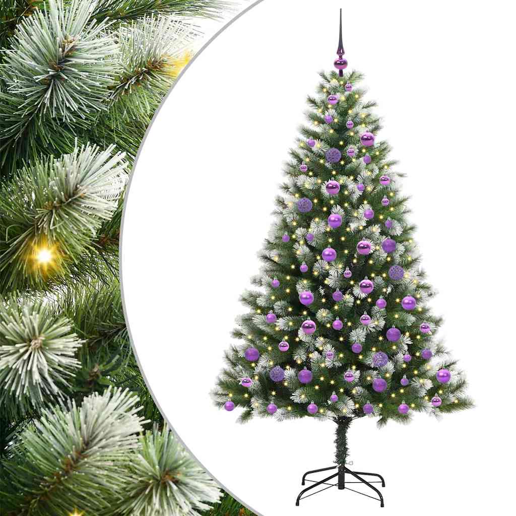 Vidaxl künstlicher aufklappbarer Weihnachtsbaum mit Schnee bedeckt 180 cm