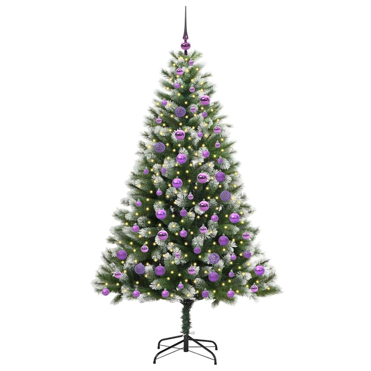 Vidaxl künstlicher aufklappbarer Weihnachtsbaum mit Schnee bedeckt 180 cm