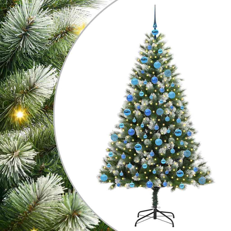 Vidaxl künstlicher aufklappbarer Weihnachtsbaum mit Schnee bedeckt 180 cm