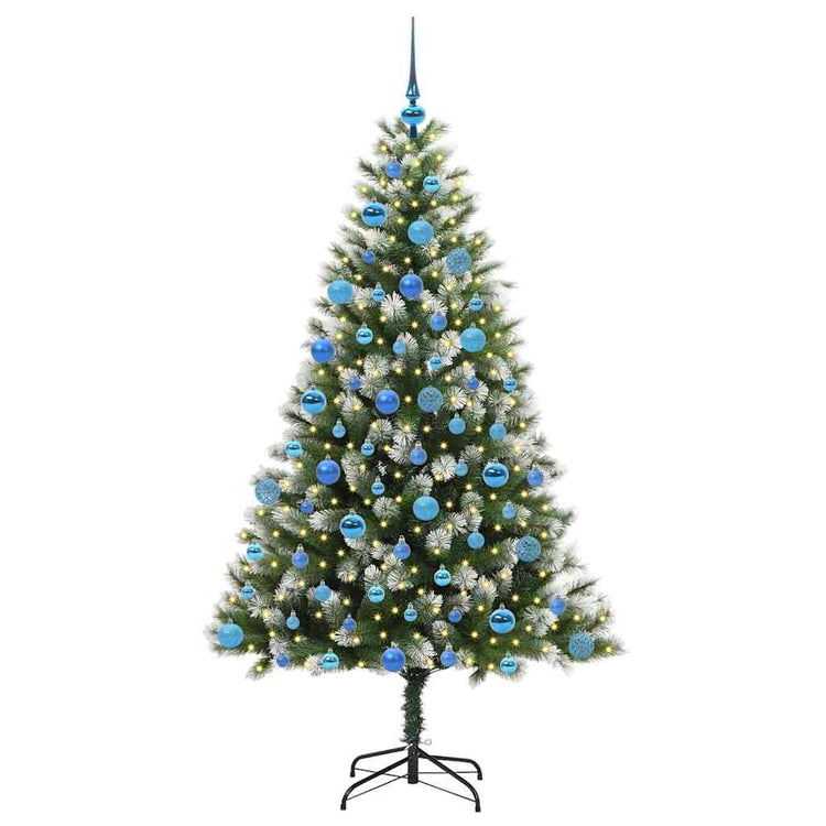 Vidaxl künstlicher aufklappbarer Weihnachtsbaum mit Schnee bedeckt 180 cm