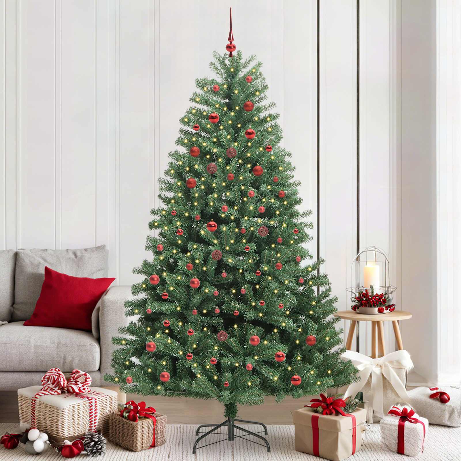 Vidaxx künstlicher klappbarer Weihnachtsbaum grün 210 cm PVC und Metall
