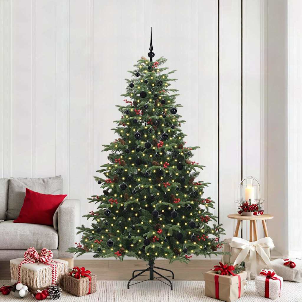 Vidaxx künstlicher Weihnachtsbaum grün 210 cm PVC und Metall und Kunststoff