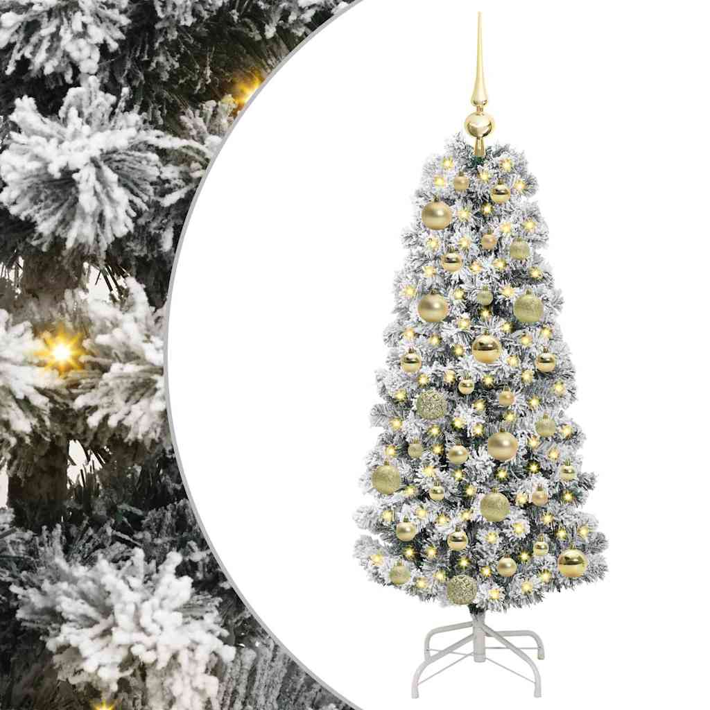 Vidaxx künstlicher klappbarer Weihnachtsbaum grün und weiß 120 cm
