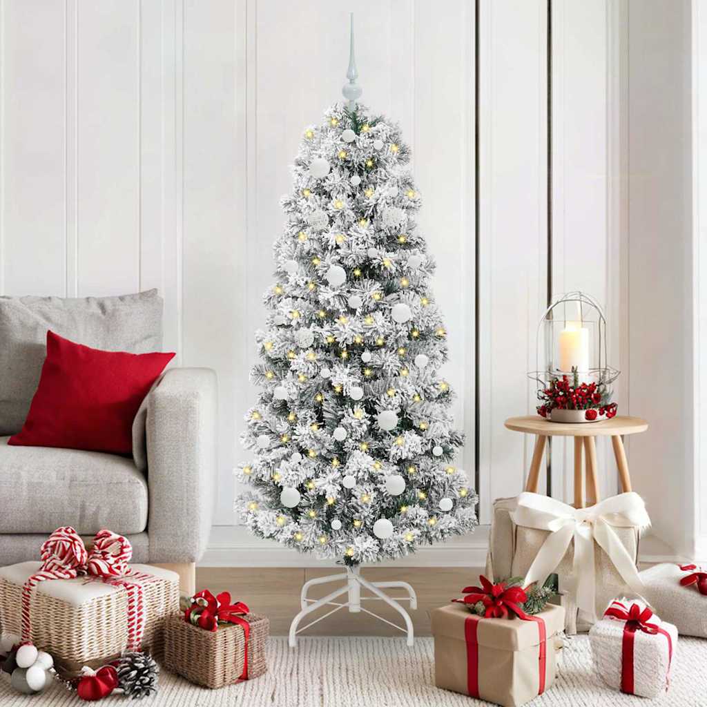 Vidaxx künstlicher klappbarer Weihnachtsbaum grün und weiß 150 cm