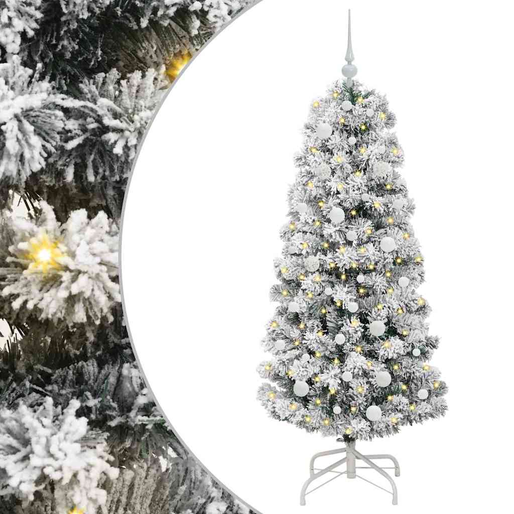 Vidaxx künstlicher klappbarer Weihnachtsbaum grün und weiß 150 cm