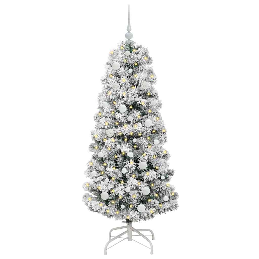 Vidaxx künstlicher klappbarer Weihnachtsbaum grün und weiß 150 cm