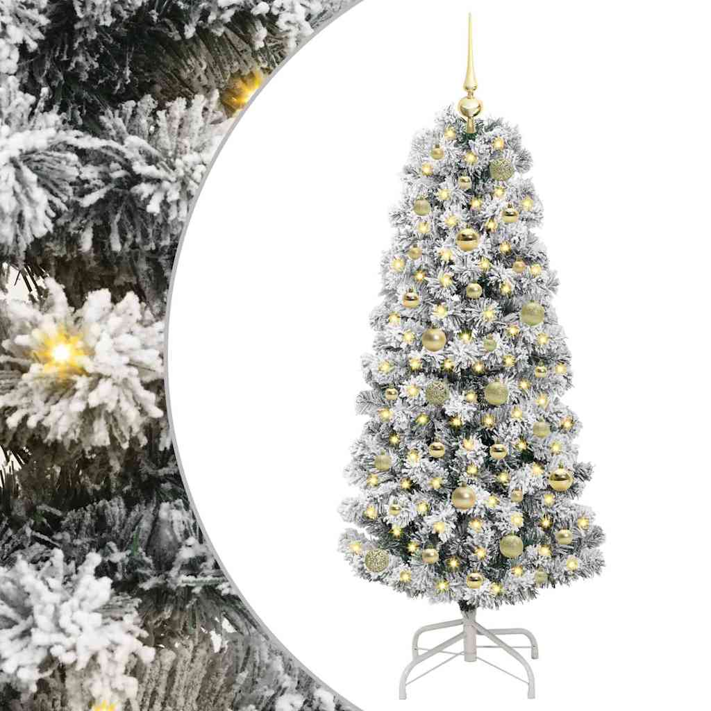 Vidaxx künstlicher klappbarer Weihnachtsbaum grün und weiß 150 cm