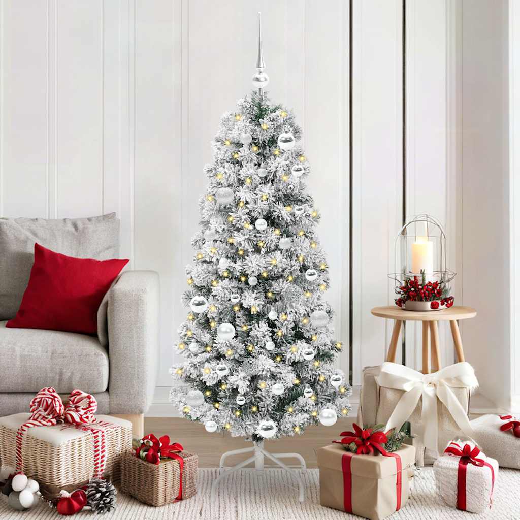 Vidaxx künstlicher klappbarer Weihnachtsbaum grün und weiß 150 cm
