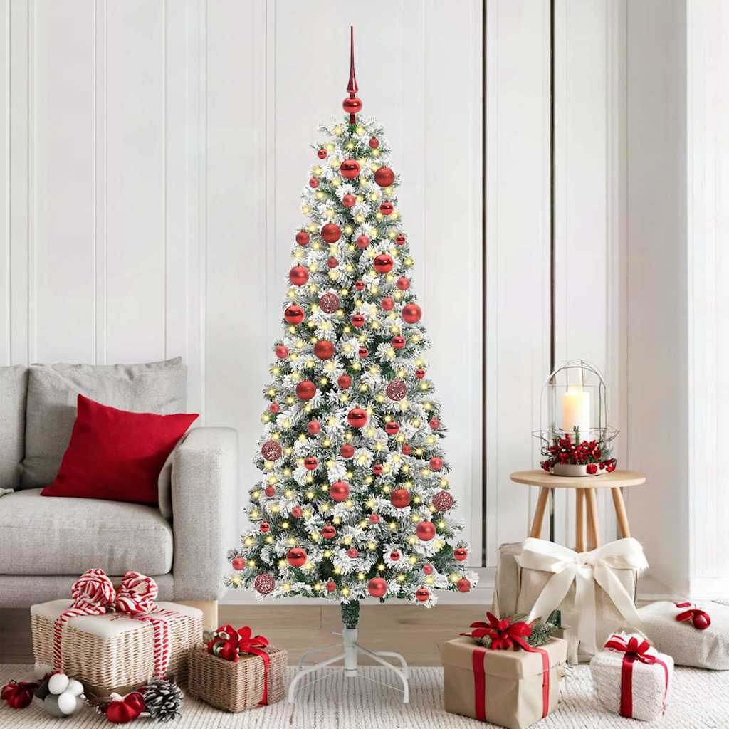 Vidaxx künstlicher klappbarer Weihnachtsbaum grün und weiß 180 cm