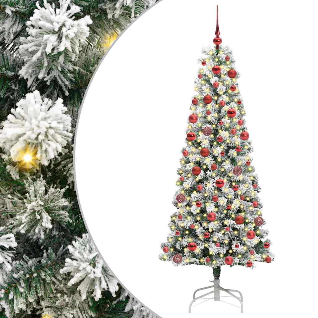 Vidaxx künstlicher klappbarer Weihnachtsbaum grün und weiß 180 cm