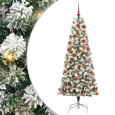 Vidaxx künstlicher klappbarer Weihnachtsbaum grün und weiß 180 cm